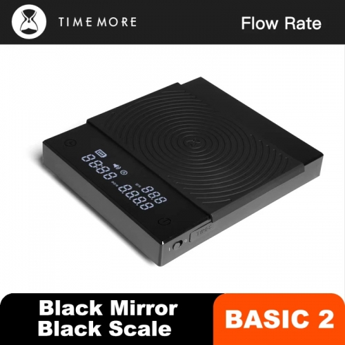 TIMEMORE black mirror Basic 2.0 electronic coffee scale built-in auto timer digital espresso kitchen scale 2kg flow function
