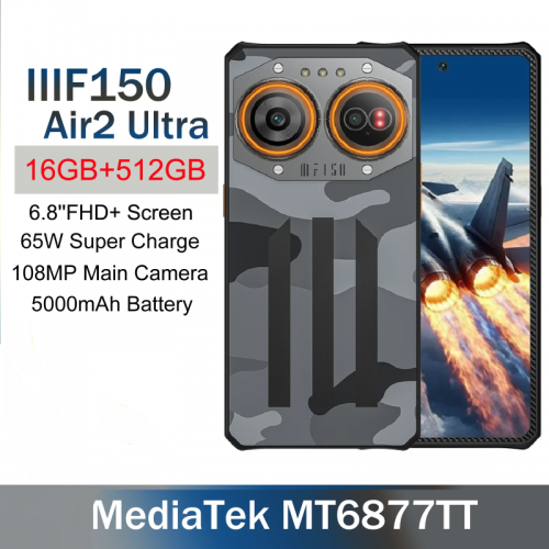 Smartphone robuste ultra fin 5G IIIF150 Air2, 16 Go + 512 Go, appareil photo 108 MP, NFC