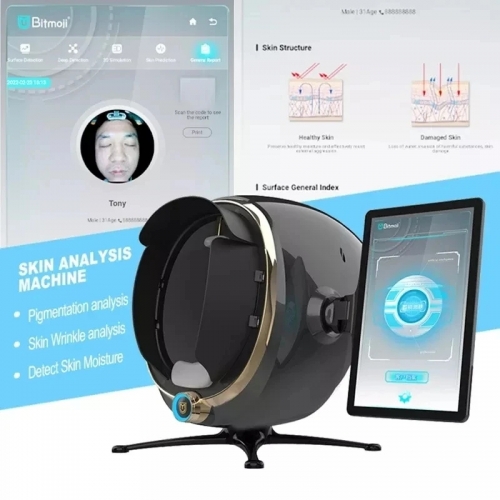 3D skin scanner care facial analyzer monitor machine magic mirror portable exam english detector face camera test analyze