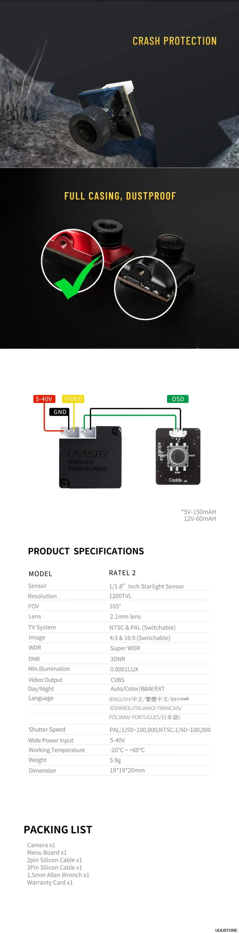 Caddx Ratel 2 v2 fpv camera