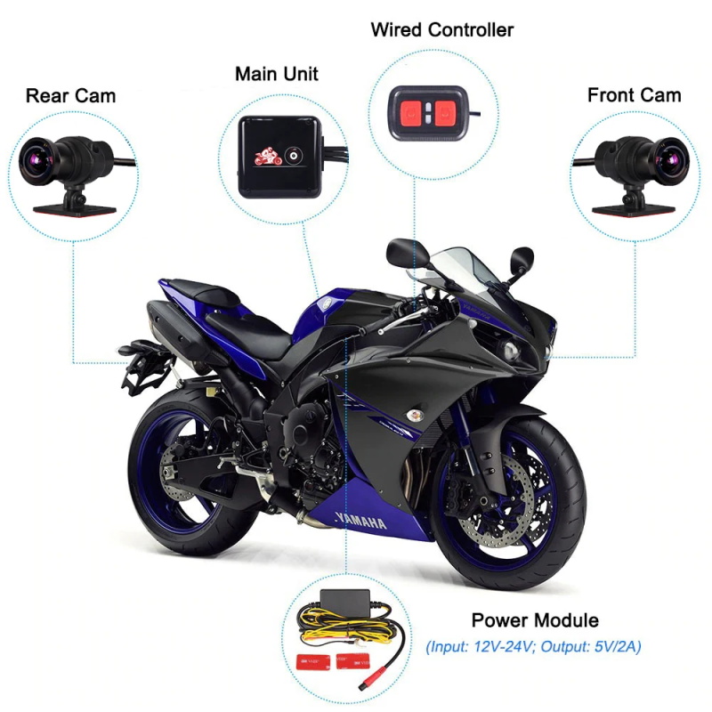 Full body waterproof motorcycle camera recorder