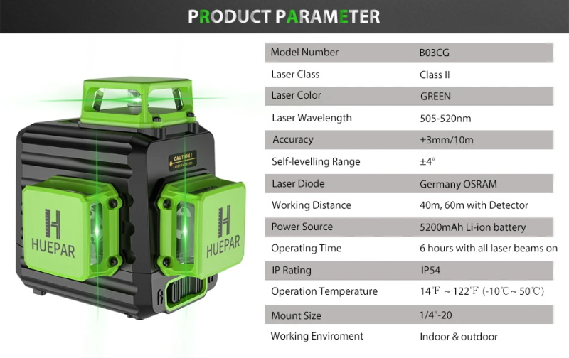 Green Laser Level Horizontal