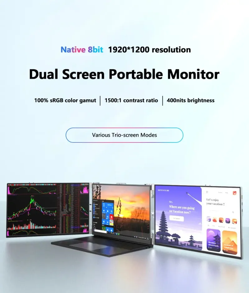 16-Zoll-Portable Triple-Screen