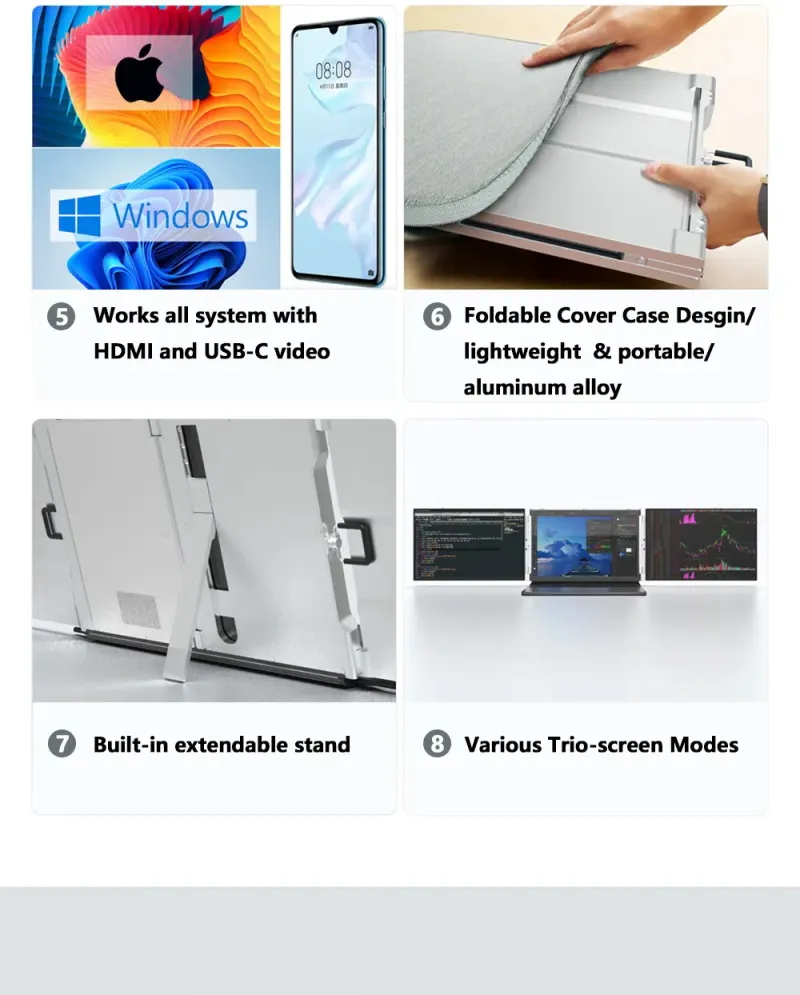 16-Zoll-Portable Triple-Screen