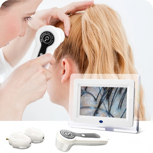 7 Zoll HD LCD-Bildschirm 50x/200x Hautlupe professionelle Haut analysator Poren mikroskop Haut tester Haarfollikel Kopfhaut detektor