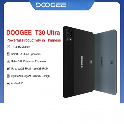 Doogee T30 ULTRA tablette 12GB 256GB 8580mah 11 "2.5k écran helio g99 octa core haute résolution certifié quad haut-parleurs Android 13