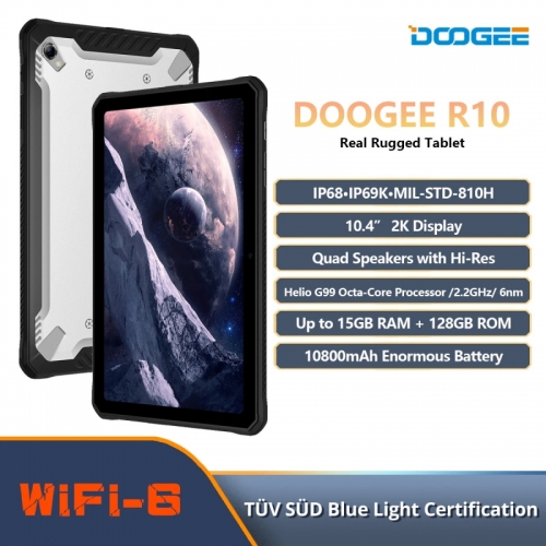 Doogee R10 tablette robuste 10,4" écran 2k processeur Helio G99 Octa Core 15 Go de RAM 128 Go ROM 10800mAh batterie Android 13