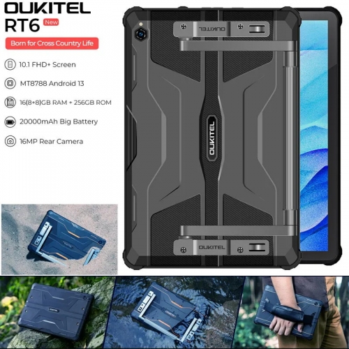 Oukitel RT6 tablette pc robuste 8 go + 256 go Android 13 pad 10.1 pouces FHD tablettes 16MP caméra 20000mAh grande batterie