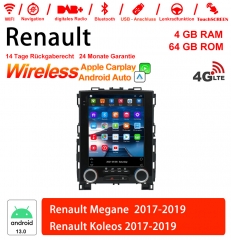 10 Zoll Android 13.0 Autoradio / Multimedia 4GB RAM 64GB ROM Für Renault Megane/Koleos 2017-2019 MIT Navi Bluetooth WIFI Eingebautes Carplay Android