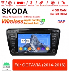 8 pouces Android 13.0 Autoradio  / multimédia 4Go de RAM 64Go de ROM pour SKODA OCTAVIA avec WiFi NAVI Bluetooth USB