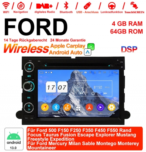 7 pouces Android 13.0 autoradio /Multimedia 4GB RAM 64GB ROM pour Ford 500 F150 ..Rand Focus Taurus Fusion Escape Explorer Mustang Freestyle Expeditio