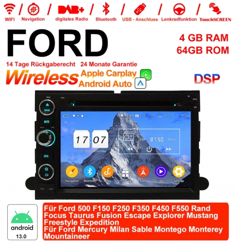 7 Zoll Android 13.0 Autoradio / Multimedia 4GB RAM 64GB ROM Für Ford 500 F150 ..Rand Focus Taurus Fusion Escape Explorer Mustang Freestyle Expedition