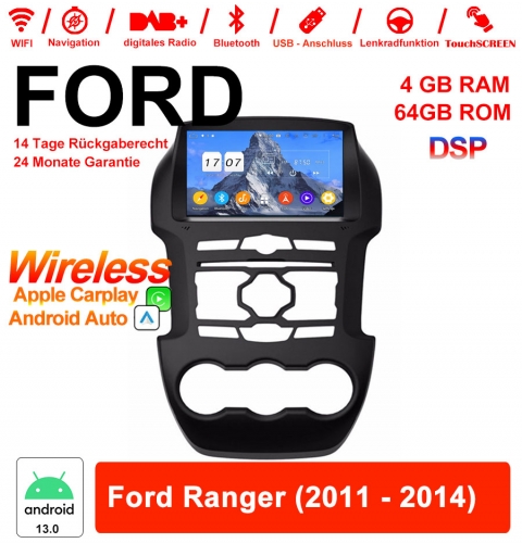 8 pouces Android 13.0 autoradio / multimédia 4GB RAM 64GB ROM pour Ford Ranger 2011-2014 intégré Carplay / Android Auto