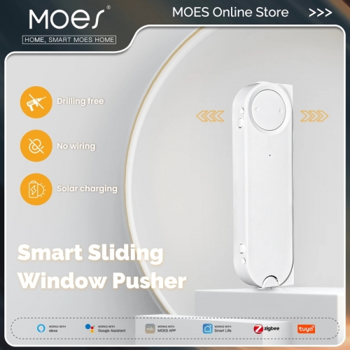 Smart sliding window slider automatic opener closer solar charging app remote control support alexa google home