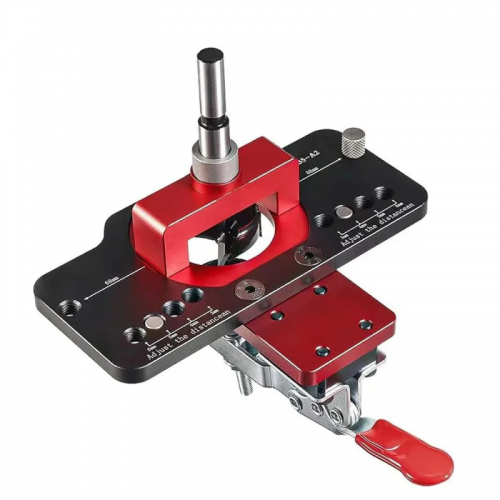 35mm Concealed Hinge Jig Kit Woodworking Hole Drilling Guide Locator, Aluminum Alloy Hole Opener Tools Puncher Template