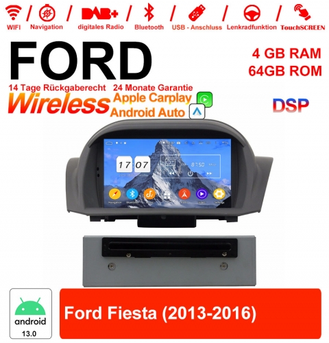 7 pouces Android 13.0 autoradio / multimédia 4Go de RAM 64Go de ROM pour Ford Fiesta 2013-2016 avec WiFi NAVI Bluetooth USB