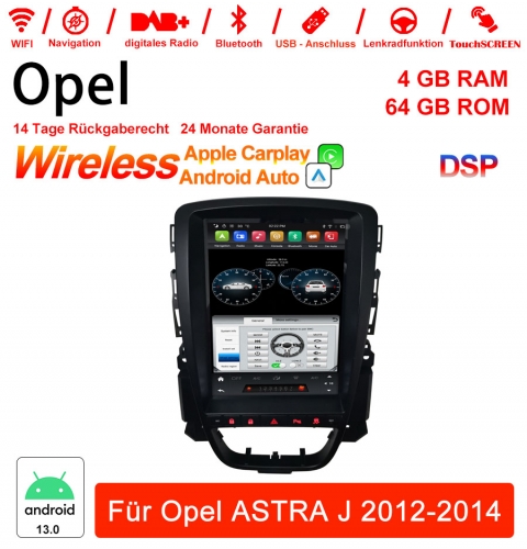 9.7 pouces Android 13.0 autoradio /multimédia 4 Go de RAM 64 Go de ROM pour Opel ASTRA J 2012-2014 avec DSP intégré Carplay Android