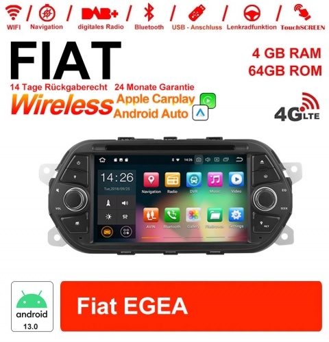 Autoradio de 7 pouces Android 13.0 / ROM 4GB RAM 64GB de multimédia pour Fiat EGEA