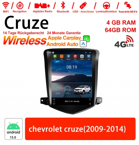 9.7 pouces Android 13.0 Autoradio / Multimedia 4 Go de RAM 64 Go de ROM pour Chevrolet cruze 2009-2014 Built-in Carplay