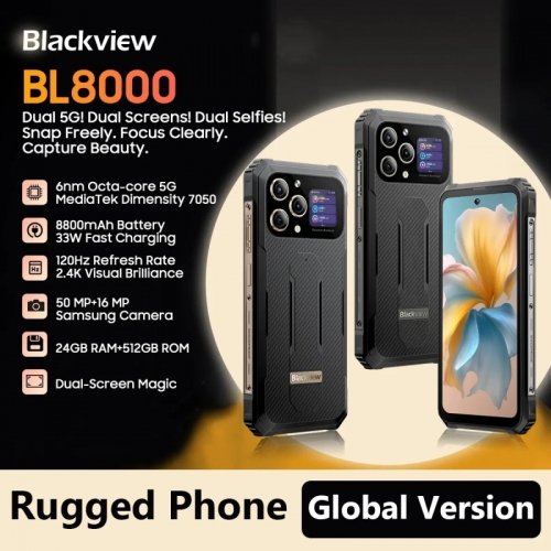Téléphone robuste Blackview BL8000 5G 6,78" 2,4K FHD+ 120 Hz 24 Go + 512 Go 8800 mAh