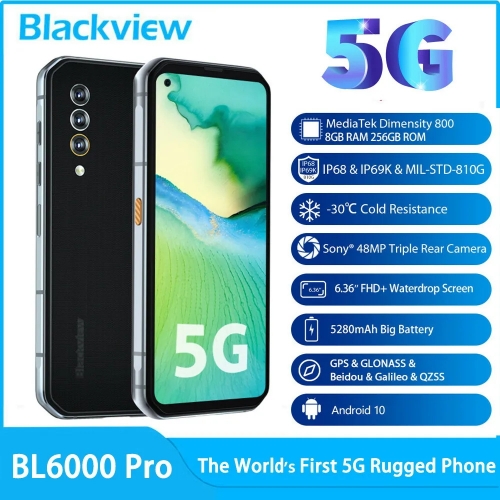 Blackview BL6000 Pro 5G Smartphone double SIM 6,36 pouces IP68 8G RAM 256G ROM