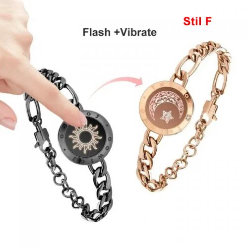 TOTWOO Bracelet Couple Tactile Vibrant - Cadeau Longue Distance Bluetooth Acier Inoxydable