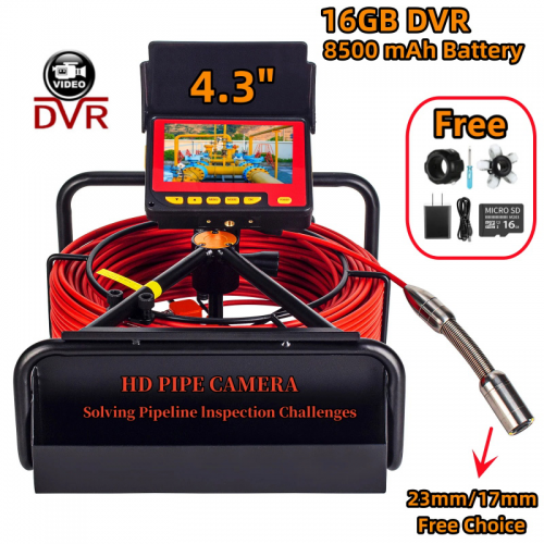 DVR 16GB carte 8500mah capacité de la batterie hd caméra de pipeline étanche ip68 drain industriel tuyau d'égout caméra d'inspection endoscope