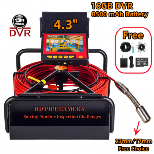 DVR 16GB card 8500mah battery capacity hd pipeline camera waterproof ip68 industrial drain channel pipe inspection camera endoscope