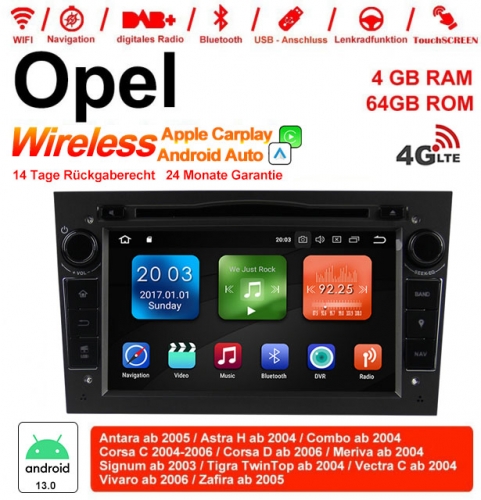 7 pouces Android 13.0 4G LTE Autoradio / Multimédia 4Go RAM 64Go Opel Astra Vectra Antara Zafira Corsa Intégré CarPlay /Android Auto