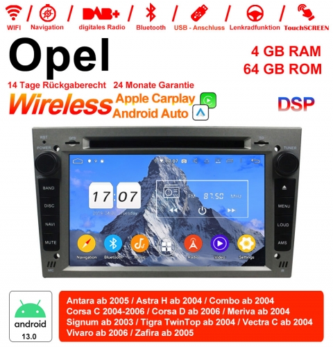7'' Android 13.0 Autoradio/Multimédia 4Go RAM 64Go ROM pour Opel Astra Antara Corsa Vectra Zafira Meriva intégré Carplay/Android Auto