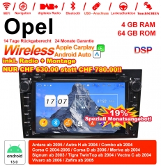 7'' Android 13.0 Autoradio/Multimédia 4Go RAM 64Go ROM pour Opel Astra Antara Corsa Vectra Zafira Meriva intégré Carplay/Android Auto