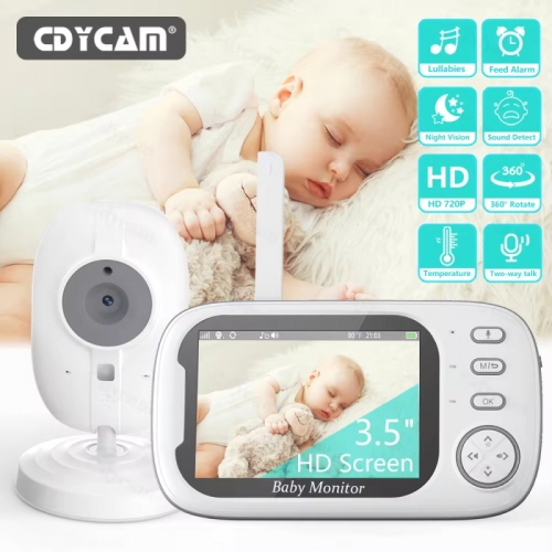 3.5 inch wireless video baby monitor night vision temperature monitoring 2-way audio talk baby nanny surveillance camera