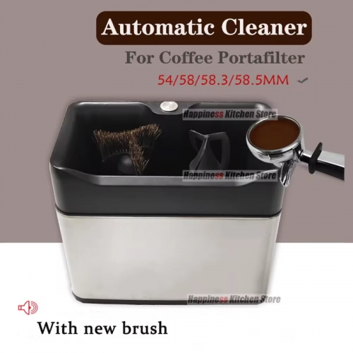 Automatic 58mm coffee portafilter cleaner electric cleaner for 3/54/58/58.5mm portafilter stainless steel commercial coffee