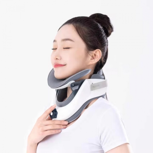 Air bag adjustable neck collar collar for cervical spine alignment at home