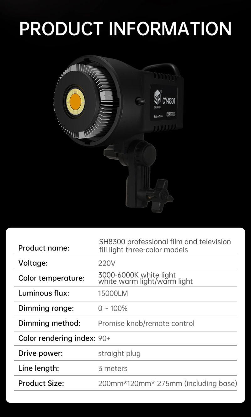 Lampe vidéo LED pour photographie 100 W