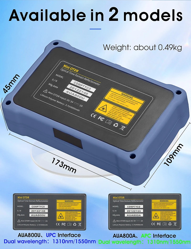 Fiber optic reflectometer touchscreen