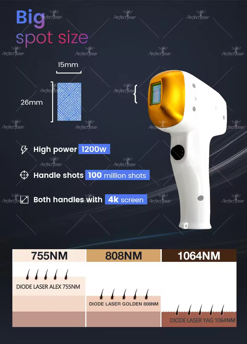 machine d'épilation au laser à diode platine glace