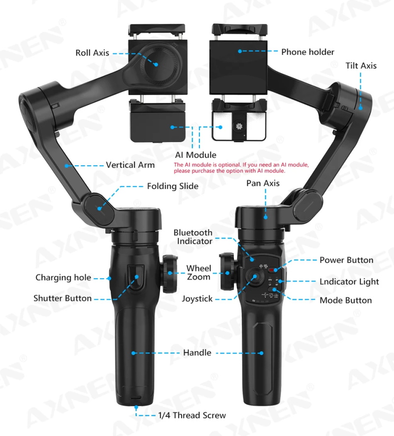 axnen hq4 3-axis handheld gimbal