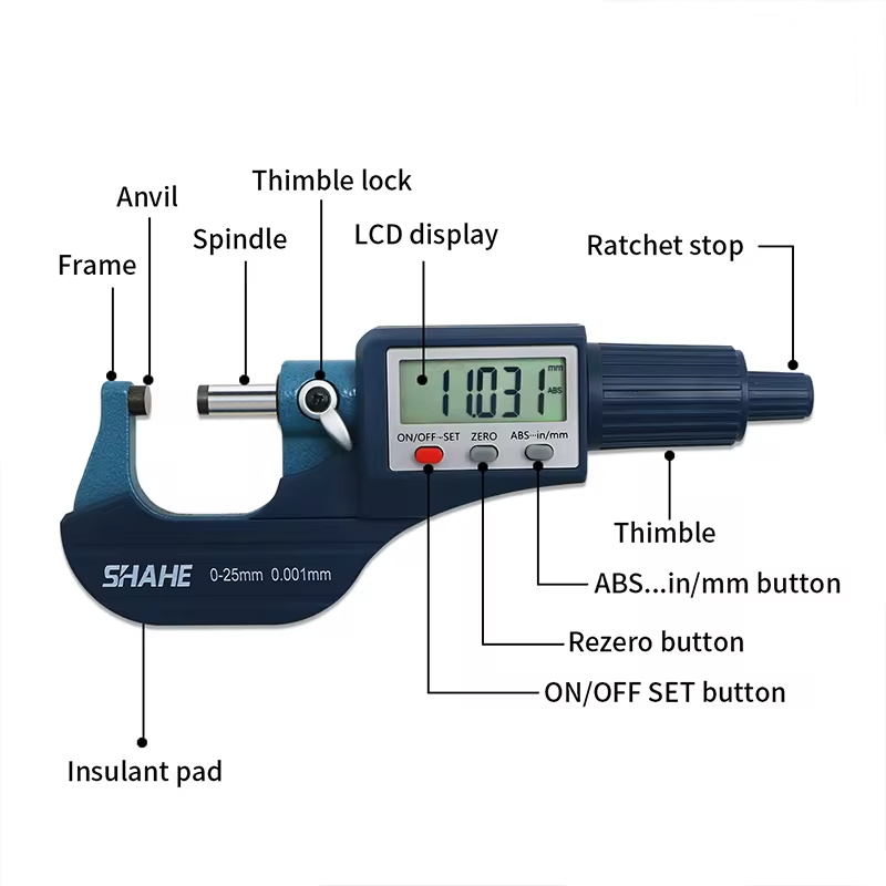 0.001mm electronic outside micrometer