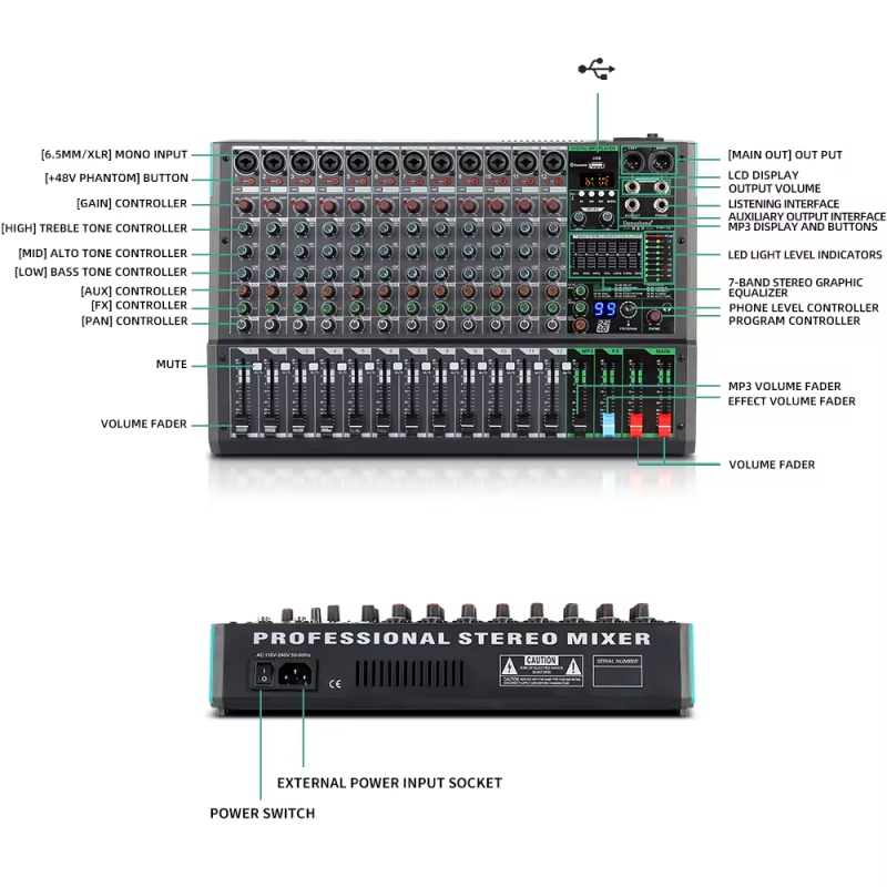 12 channel audio Depsen Pa12