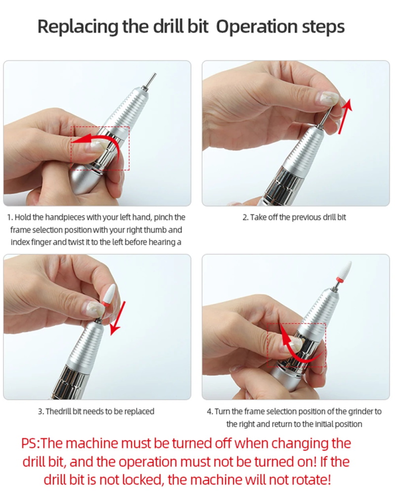 Perceuse à ongles et collecteur de poussière d'ongles 2 en 1