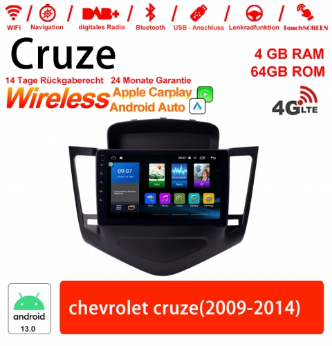 9 Zoll Android 13.0 Autoradio / Multimedia 4GB RAM 64GB ROM Für Chevrolet cruze 2009-2014 Built-in Carplay