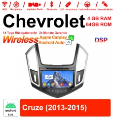 8 pouces Android 13.0 Autoradio / multimédia 4Go de RAM 64Go de ROM pour Chevrolet Cruze 2013 2014 2015 avec WiFi NAVI Bluetooth USB