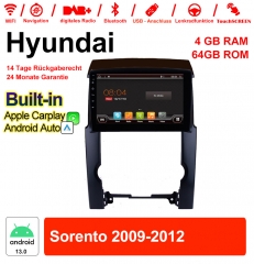 10 pouces Android 13.0 autoradio / multimédia 4 Go de RAM 64 Go ROM pour Hyundai Sorento 2009-2012 avec Navi Bluetooth WIFI intégré Carplay Android Au