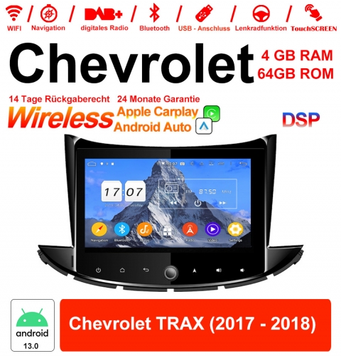 8 pouces Android 13.0 Autoradio / multimédia 4Go de RAM 64Go de ROM pour Chevrolet TRAX 2017 2018 avec WiFi NAVI Bluetooth USB