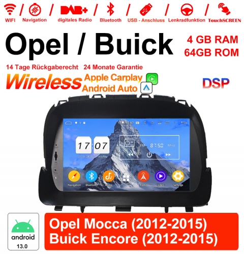 Autoradio Android 13.0 8 pouces/Multimédia 4Go RAM 64Go ROM pour Opel Mocca 2012 2013 2014 2015 / Buick Encore 2012 2013 2014 2015 Avec WiFi NAVI