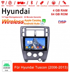 10 pouces Android 13.0 Autoradio / Multimédia 4 Go de RAM 64 Go ROM pour Hyundai Tuscon 2006-2013