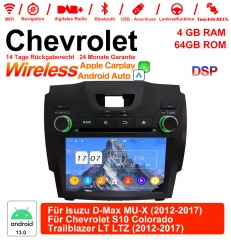 8 Zoll Android 13.0 Autoradio / Multimedia 4GB RAM 64GB ROM Für Isuzu D-Max MU-X / Chevrolet S10 colorado Trailblazer LTZ 2012-2017 Mit WiFi NAVI