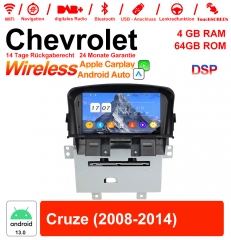 7 pouces Android 13.0 autoradio / multimédia 4 Go de RAM 64 Go de ROM pour Chevrolet Cruze 2008-2014 avec WiFi NAVI Bluetooth USB