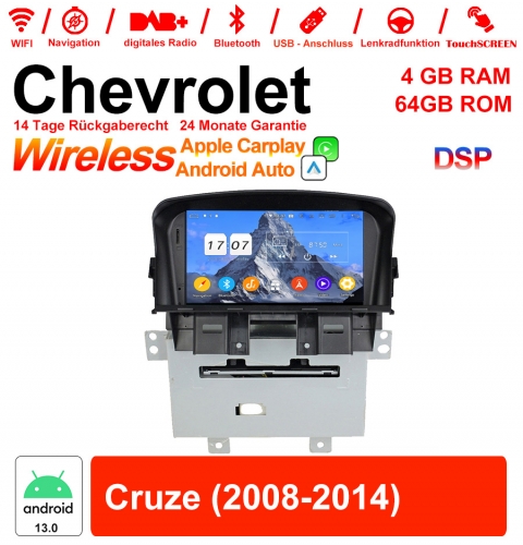 7 pouces Android 13.0 autoradio / multimédia 4 Go de RAM 64 Go de ROM pour Chevrolet Cruze 2008-2014 avec WiFi NAVI Bluetooth USB